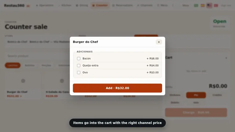 Video preview: a counter sale, from item to payment