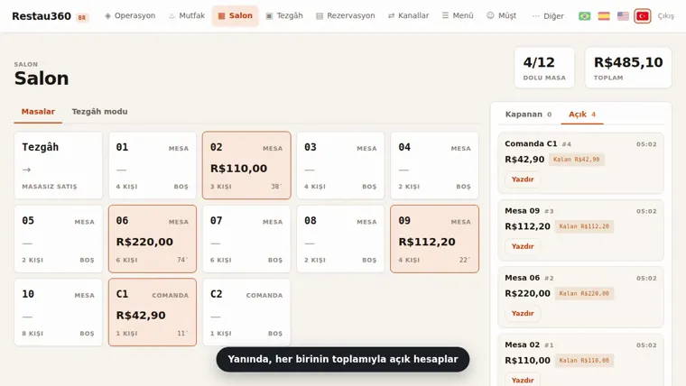 Video önizlemesi: salon masaları, ekibin gördüğü haliyle
